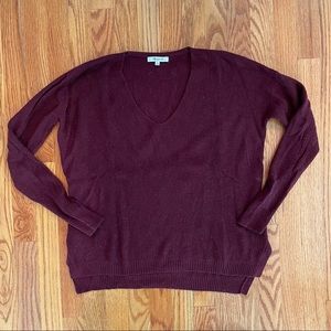 Madewell maroon v-neck sweater